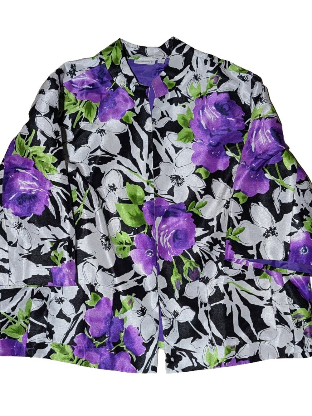 Y2K Women's Jacket (Plus Size 3X) Floral Maximalist Purple